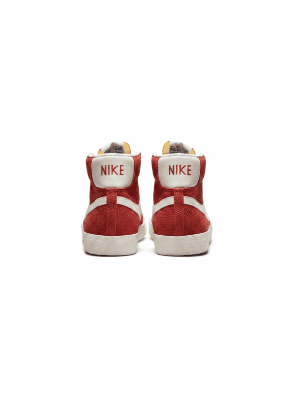 NIKE BLAZER MID SNEAKERS RETRO RED WHITE MEN PRE OWNED EU 42