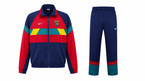 1990S NIKE CAMEROON ΣΕΤ ΦΟΡΜΑΣ RETRO SPORTSWEAR NAVY ΚΟΚΚΙΝΟ ΑΝΤΡΙΚΟ PRE OWNED L