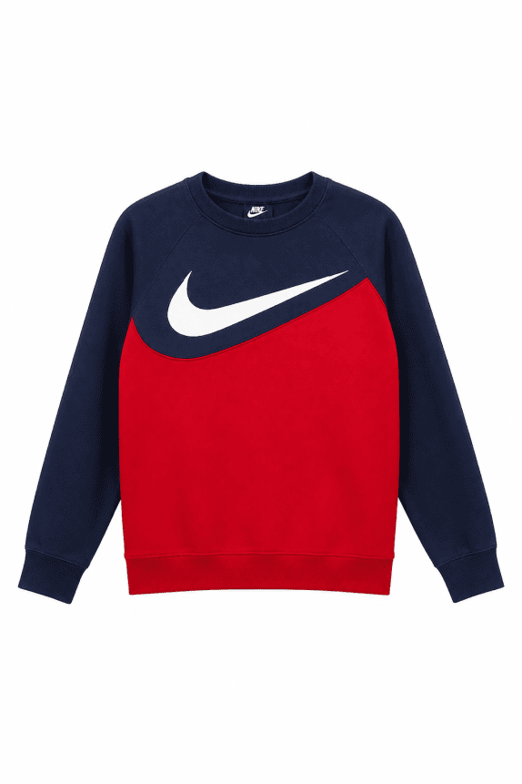 NIKE CREWNECK STREETWEAR BLU ROSSO UOMO PRE OWNED M