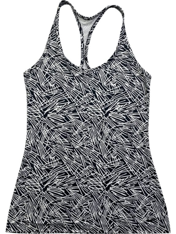 NIKE DRI-FIT ΑΜΑΝΙΚΟ TANK TOP SLIM FIT PATTERN BLACK/WHITE ΓΥΝΑΙΚΕΙΟ S