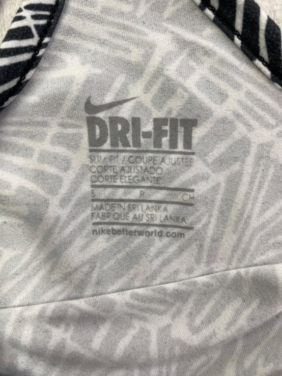 NIKE DRI-FIT ΑΜΑΝΙΚΟ TANK TOP SLIM FIT PATTERN BLACK/WHITE ΓΥΝΑΙΚΕΙΟ S