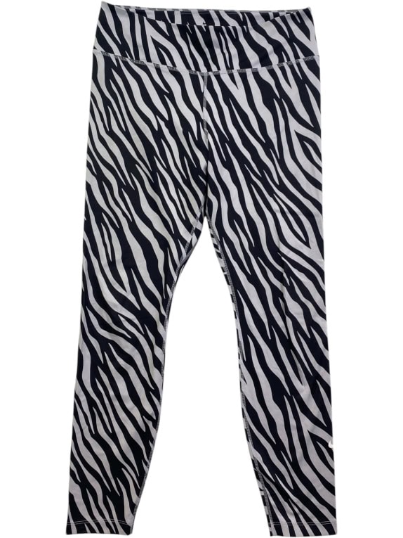 NIKE Dri-FIT Αθλητικό Κολάν Training Zebra Print Logo Μαύρο-Λευκό Γυναικείο L