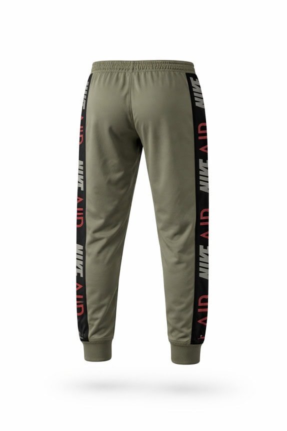 NIKE TRACK JOGGERS STREETWEAR OLIVE MEN PRE OWNED L