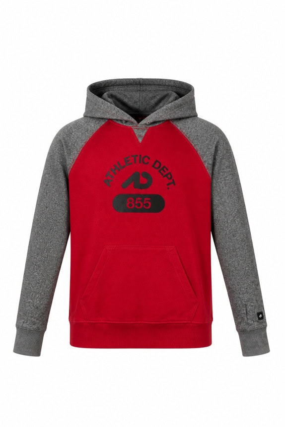 NIKE HOODIE SPORTSWEAR RED GREY MEN PRE OWNED M
