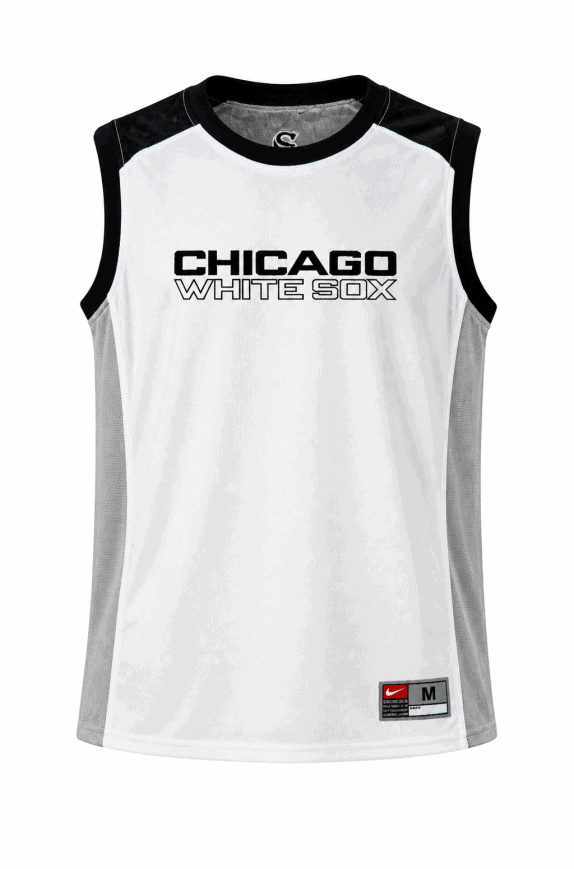 NIKE GRAPHIC VEST WHITE BLACK MENS PRE OWNED XS