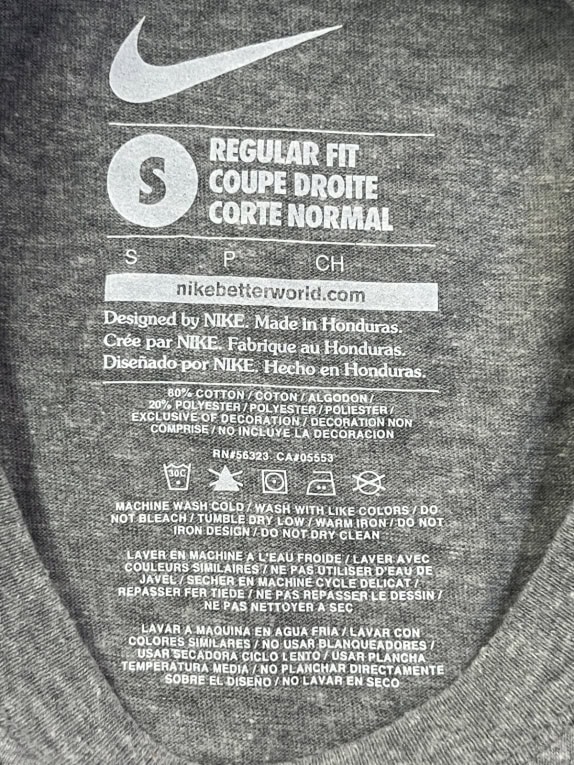 NIKE GRAPHIC TEE ATHLETIC GREY MENS PRE OWNED S