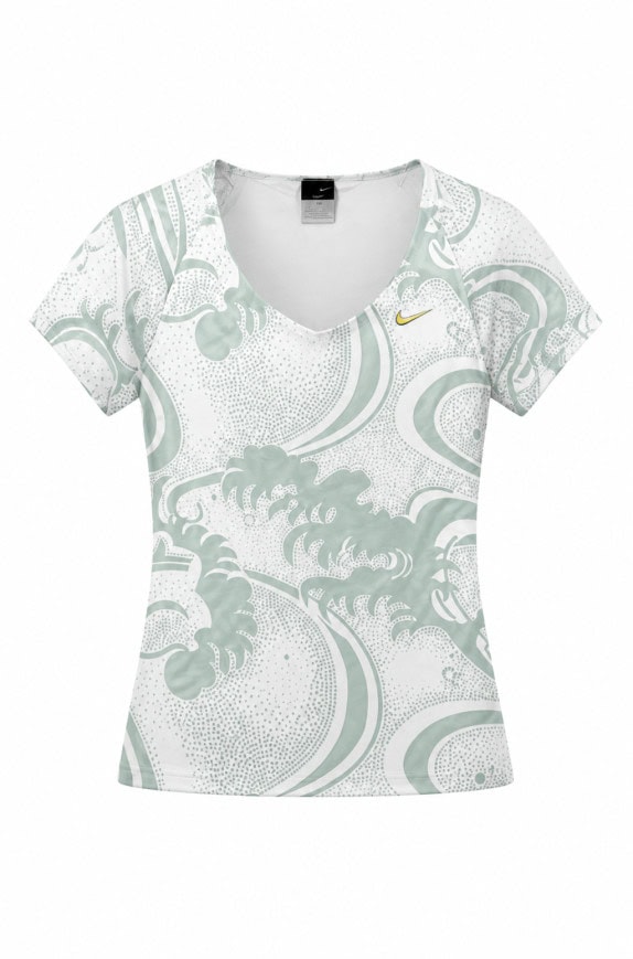 NIKE GRAPHIC TEE ABSTRACT MINT WOMEN PRE OWNED S