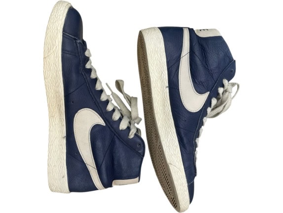NIKE HIGH TOP SNEAKERS RETRO NAVY UNISEX PRE OWNED EU38