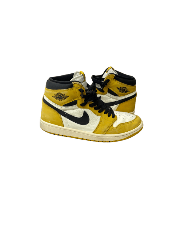 NIKE AIR JORDAN 1 RETRO HIGH OG TAXI SNEAKERS ΚΙΤΡΙΝΑ ΛΕΥΚΑ ΜΑΥΡΑ ΑΝΔΡΙΚΑ PRE OWNED EU 40.5