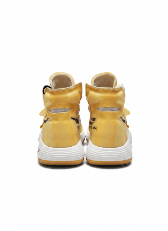 NIKE X OFF-WHITE REACT HYPERDUNK 2017 FLYKNIT THE TEN SNEAKERS ΜΠΕΖ UNISEX PRE OWNED EU 42.5