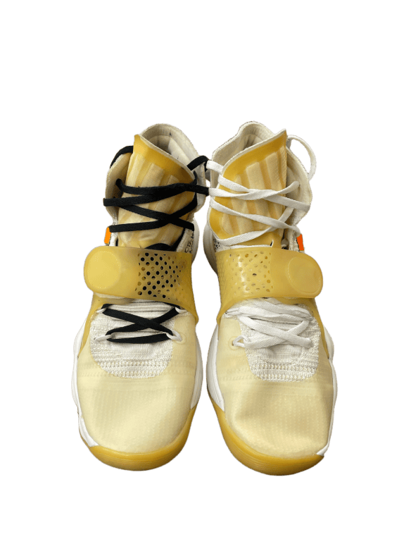 NIKE X OFF-WHITE REACT HYPERDUNK 2017 FLYKNIT THE TEN SNEAKERS ΜΠΕΖ UNISEX PRE OWNED EU 42.5