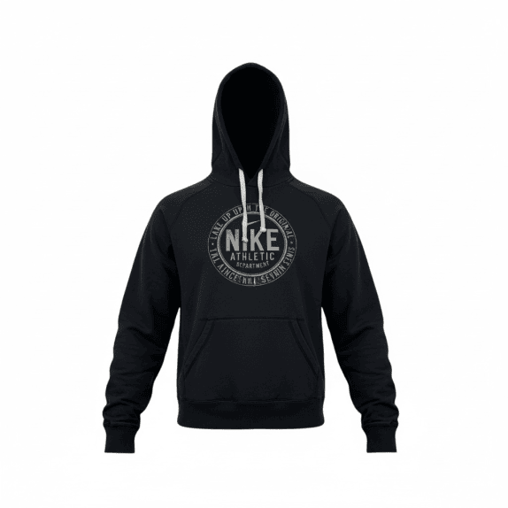 NIKE FELPA NERA CON GRAFICA ATHLETIC VINTAGE - S