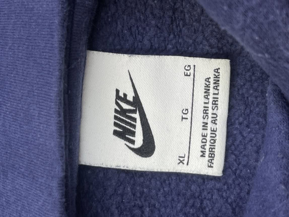 NIKE HOODIE MINIMAL NAVY UNISEX PRE OWNED XL