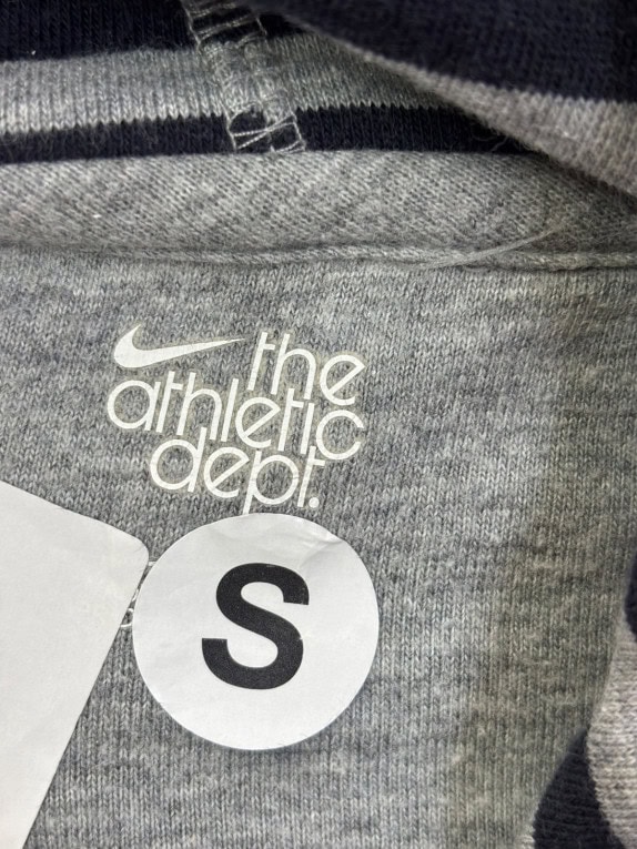 NIKE HOODIE SPORTSWEAR STRIPED NAVY GREY UNISEX PRE OWNED S