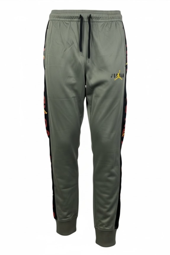 NIKE JORDAN pantaloni tuta jogger con logo e bande laterali kaki da uomo S