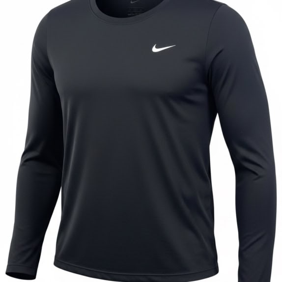 NIKE LONGSLEEVE TSHIRT MINIMAL SPORTSWEAR BLACK MENS PRE OWNED
