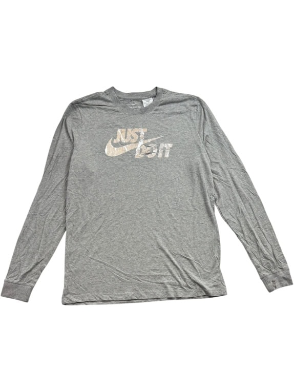 NIKE ΜΑΚΡΥΜΑΝΙΚΗ ΜΠΛΟΥΖΑ "JUST DO IT" LOGO ΓΚΡΙ UNISEX L