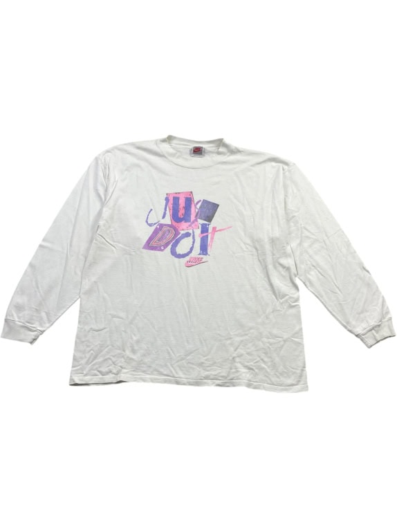 NIKE Μακρυμάνικο T-Shirt Vintage Logo Λευκό Unisex XL