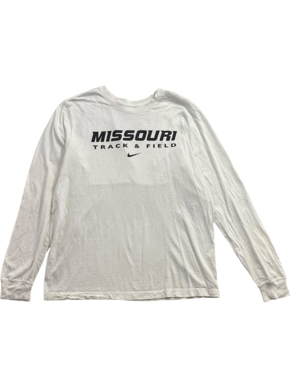 NIKE ΜΠΛΟΥΖΑ ΜΑΚΡΥΜΑΝΙΚΗ MISSOURI TRACK AND FIELD ΛΟΓΟΤΥΠΟ ΛΕΥΚΟ UNISEX LARGE preowned