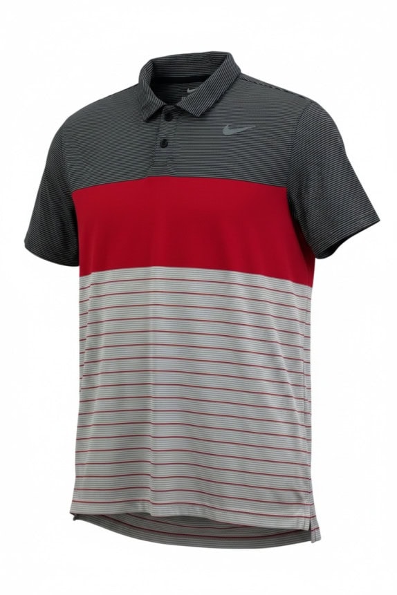 NIKE POLO SHIRT SPORTSWEAR BLACK RED GREY MENS PRE OWNED M