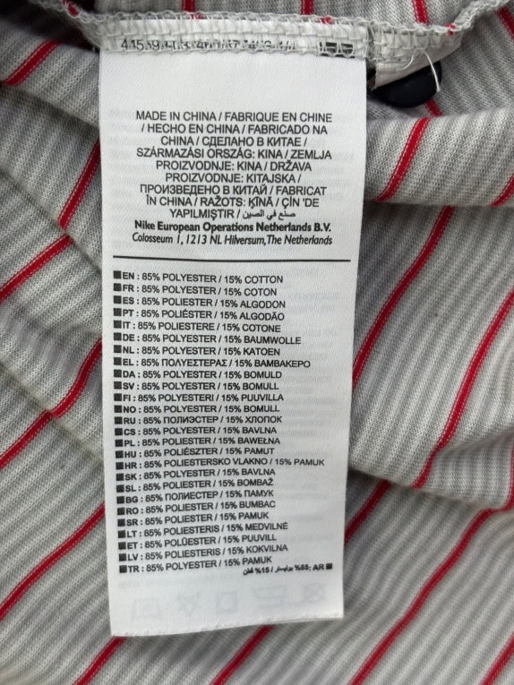NIKE ΜΠΛΟΥΖΑ POLO SPORTSWEAR ΜΑΥΡΟ ΚΟΚΚΙΝΟ ΓΚΡΙ ΑΝΤΡΙΚΟ PRE OWNED M