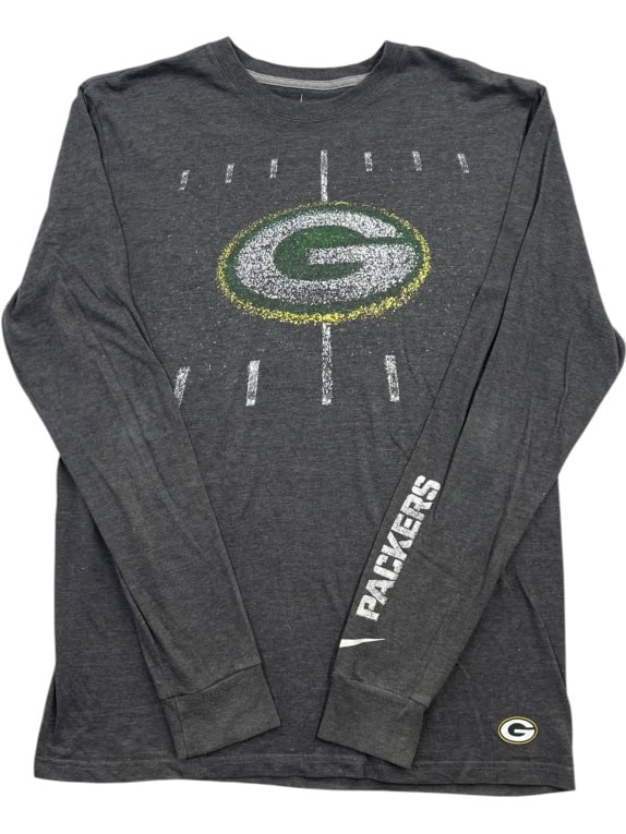 Nike NFL Green Bay Packers Longsleeve T-Shirt Big Logo Γκρι UNISEX L