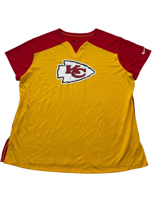 NIKE NFL KANSAS CITY CHIEFS T SHIRT SPORTSWEAR GIALLO ROSSO DONNA PRE OWNED XXL