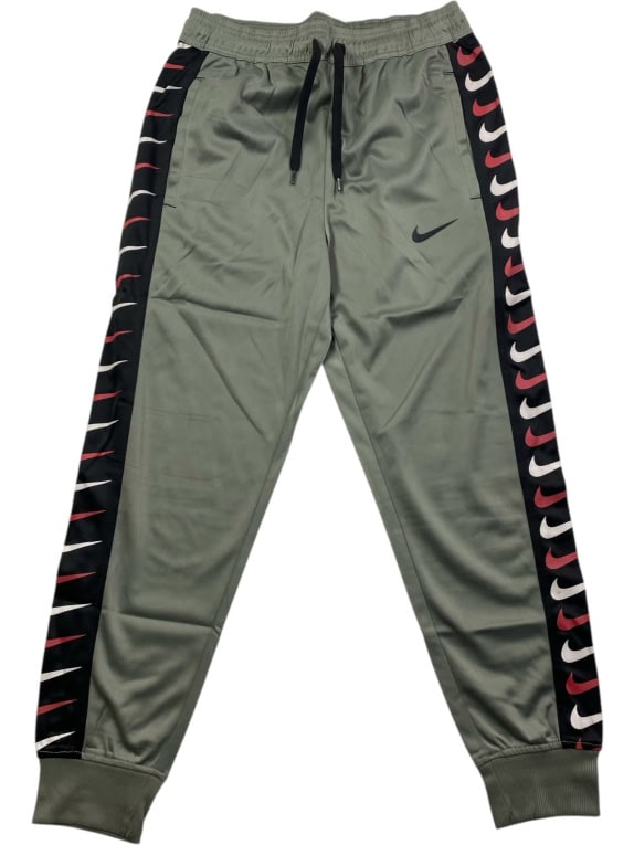 NIKE Tracksuit Pants Multi-Swoosh Side Taping Khaki/Black Men's Small