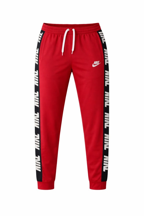 NIKE TRACK PANTS ATHLETIC RED MENS PRE OWNED L