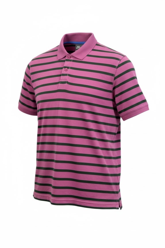 Nike Polo T-Shirt Striped Logo Ροζ UNISEX M
