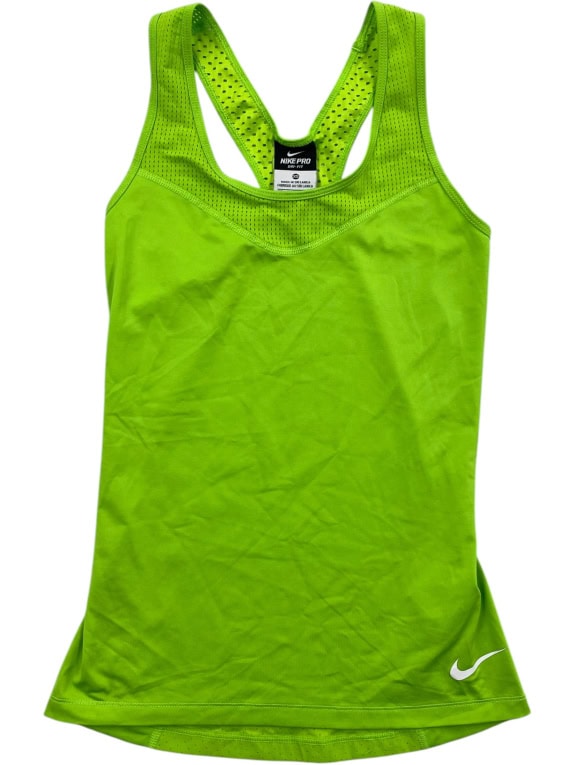 NIKE PRO TANK TOP DRI-FIT SWOOSH LIME GREEN WOMEN'S XS