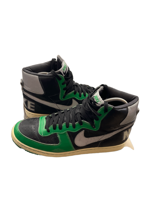 NIKE ΨΗΛΑ SNEAKERS RETRO ΜΑΥΡΟ ΠΡΑΣΙΝΟ ΓΚΡΙ UNISEX PRE OWNED EU 44