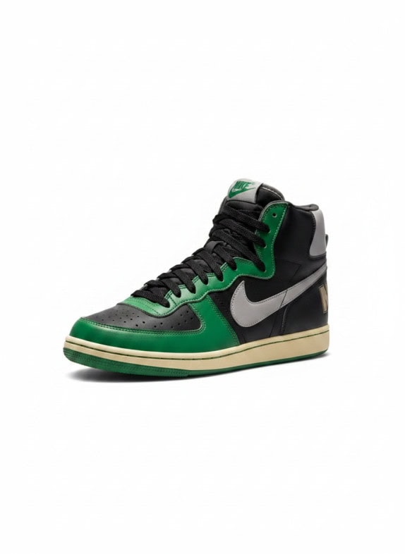 NIKE ΨΗΛΑ SNEAKERS RETRO ΜΑΥΡΟ ΠΡΑΣΙΝΟ ΓΚΡΙ UNISEX PRE OWNED EU 44