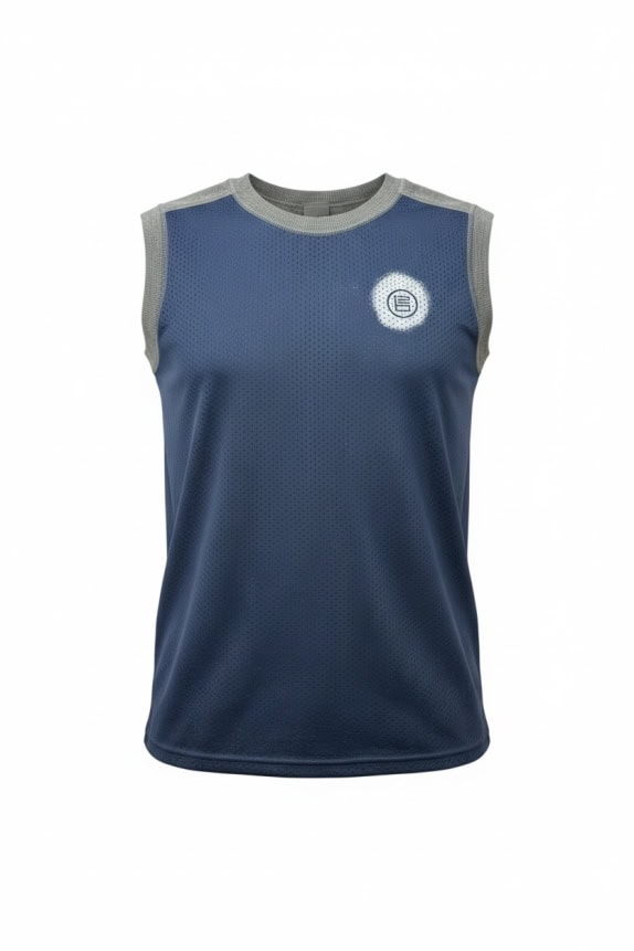 Nike Vintage Sleeveless Mesh T-Shirt Logo Blue Grey Men’s M