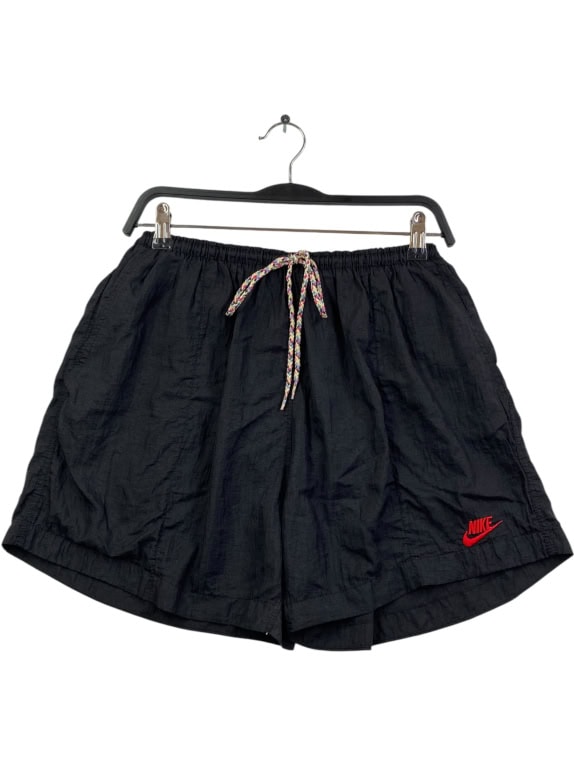 NIKE Pantaloncini vintage in nylon con logo ricamato nero da donna XS