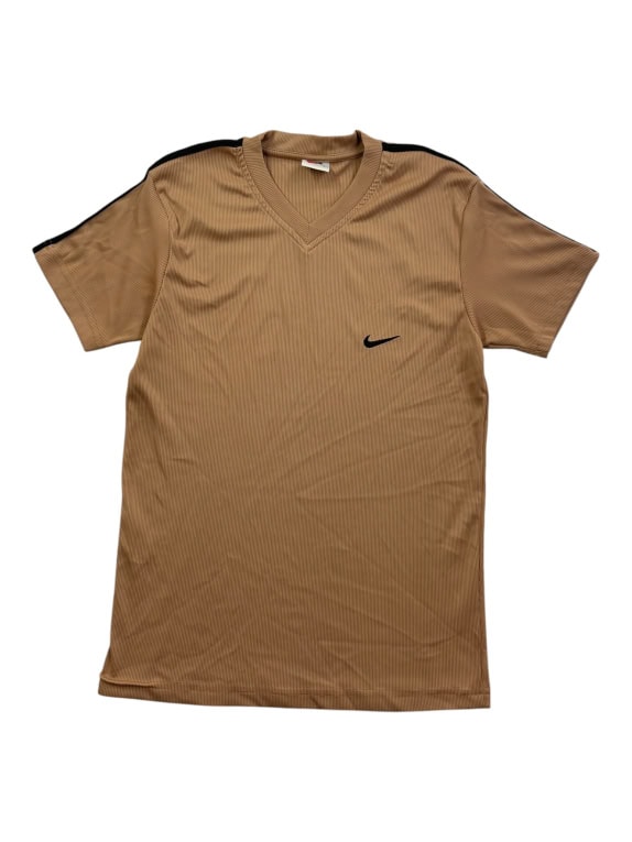 NIKE T-SHIRT 90s SMALL LOGO BROWN UNISEX L