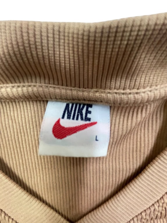 NIKE T-SHIRT 90s SMALL LOGO BROWN UNISEX L