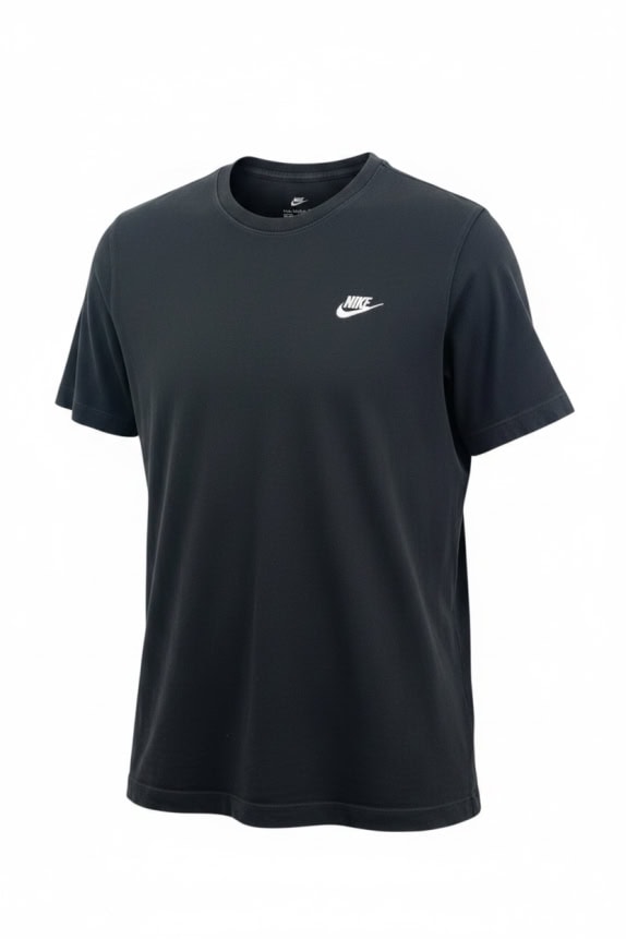 NIKE T-SHIRT BASIC CON LOGO SWOOSH RICAMATO NERO UNISEX S