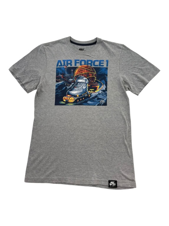 NIKE T-SHIRT "AIR FORCE 1" GRAPHIC GREY MEN'S S