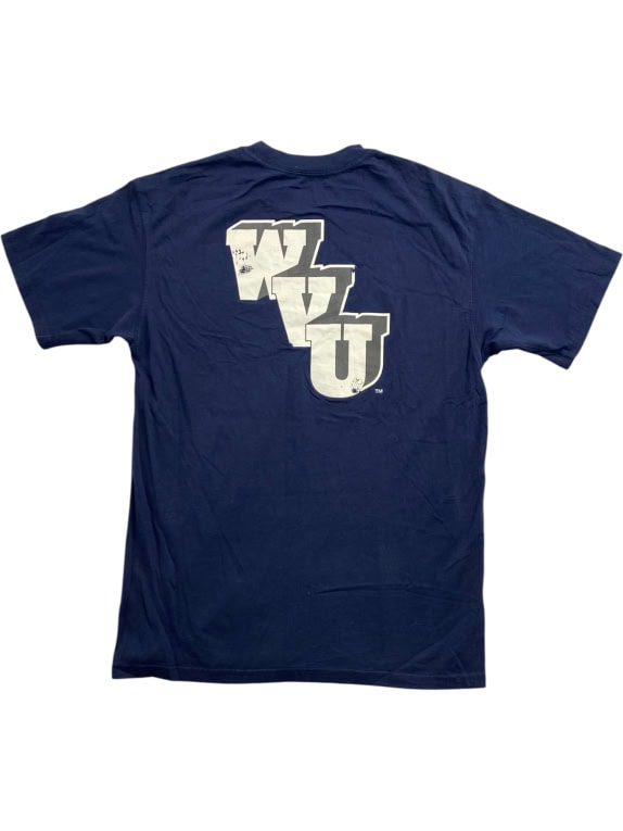 NIKE T-SHIRT VINTAGE STYLE WEST VIRGINIA ΛΟΓΟΤΥΠΟ ΜΠΛΕ ΣΚΟΥΡΟ UNISEX MEDIUM preowned
