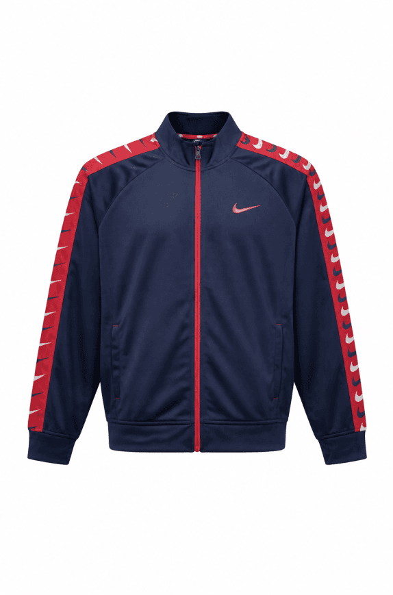 NIKE TRACK JACKET SPORTSWEAR NAVY RED MENS PRE OWNED L