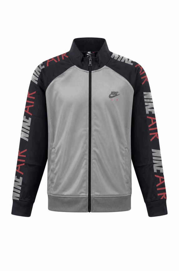 NIKE TRACK JACKET SPORTY GREY BLACK MEN PRE OWNED L