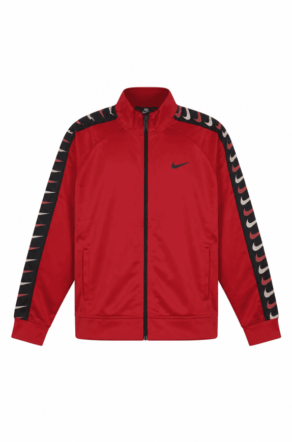 NIKE TRACK JACKET SPORTY ROSSO UOMO PRE OWNED L