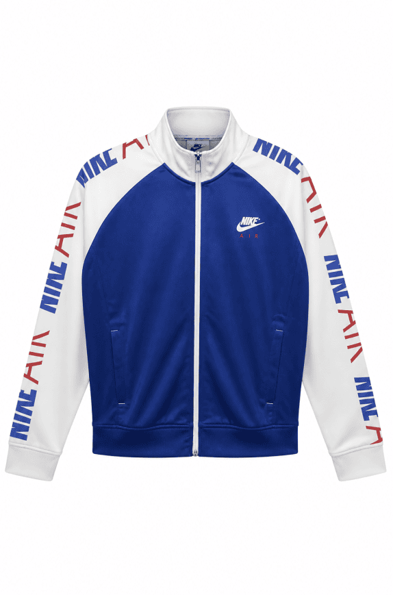 NIKE TRACK JACKET SPORTY WHITE BLUE MEN PRE OWNED M