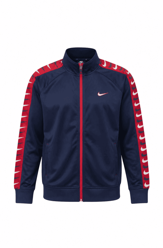 NIKE TRACK JACKET STREETWEAR NAVY ΚΟΚΚΙΝΟ ΑΝΤΡΙΚΟ PRE OWNED L