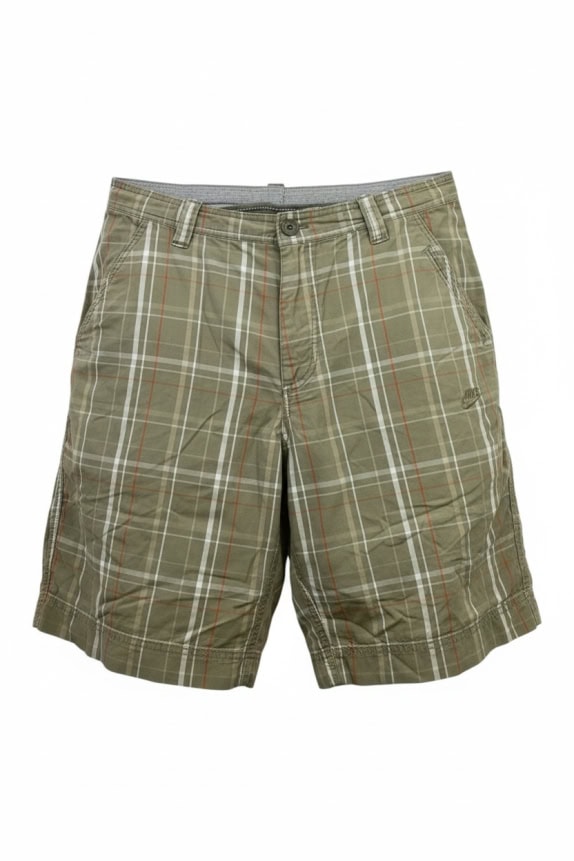 NIKE Bermuda vintage con logo ricamato kaki da uomo XL