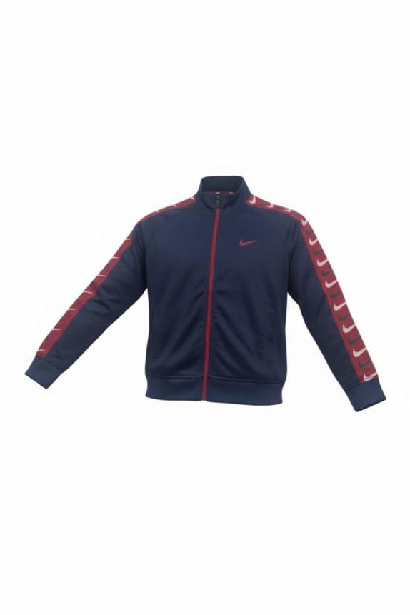 NIKE Giacca felpa Track Jacket con nastro logo Swoosh blu/rosso da uomo taglia S