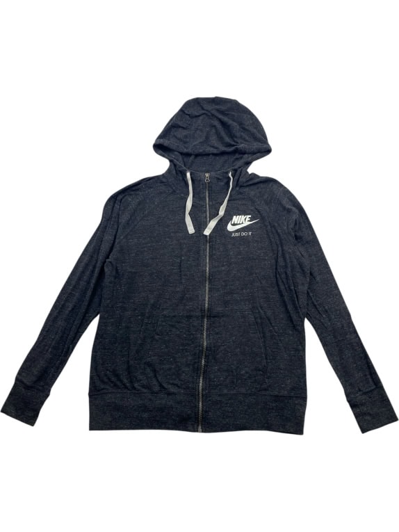 NIKE Zip-Up Hoodie Vintage Logo Grey Unisex XL