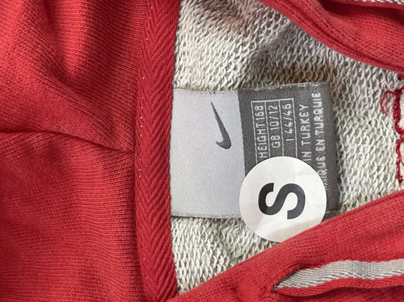 NIKE 00s ZIP HOODIE SPORTSWEAR ΓΚΡΙ ΚΟΚΚΙΝΟ ΑΝΤΡΙΚΟ PRE OWNED S