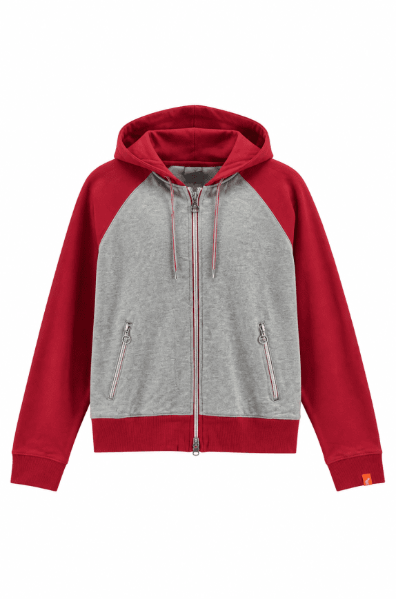 NIKE 00s ZIP HOODIE SPORTSWEAR ΓΚΡΙ ΚΟΚΚΙΝΟ ΑΝΤΡΙΚΟ PRE OWNED S